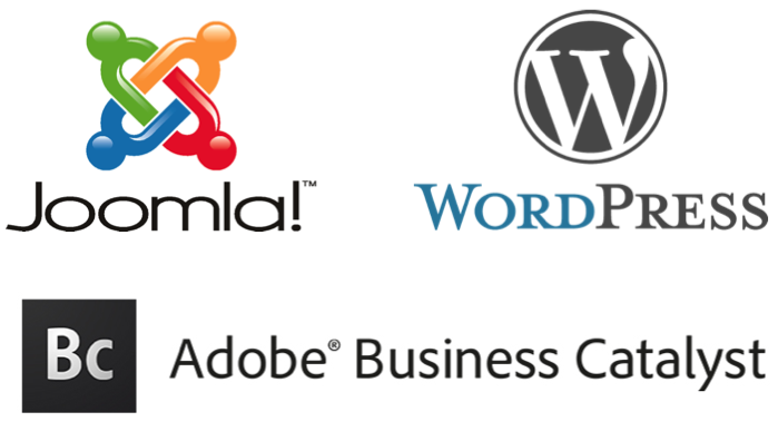 Adobe Business Catalyst, WordPress & Joomla